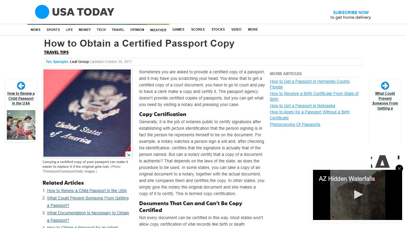 How to Obtain a Certified Passport Copy | USA Today